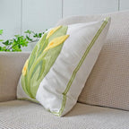 vctops Farmhouse Calla Lily Cotton Tufted Throw Pillow Cover Spring Floral Embroidery Pillowcase Soft Square Cushion Case for Sofa Couch Bed Chair (Yellow C,18"x18") - color: Yellow C