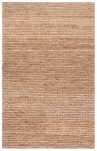 SAFAVIEH Area Rug 6x9 - Natural Fiber Collection - Natural Brown, Handmade Jute, Farmhouse Style, Chunky Textured Thick Pile (NF750C) - color: Natural, size: 6' x 9' (Rectangular)