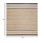 SAFAVIEH Natural Fiber Collection Area Rug - 3' Square, Natural & Black, Handmade Farmhouse Boho Coastal Rustic Jute, Ideal for High Traffic Areas in Living Room, Bedroom (NF874B) - color: Natural/Black, size: 3' x 3' (Square)