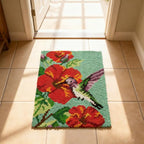 ORIGACH Hummingbird Latch Hook Rug Kit for Adults Printed Rug Making Kit Handmade Carpet Tapestry Cover with Hook Latch and Preprinted Canvas, Home Arts Crafts Sofa Decor, 20.5x15inch - style: Hummingbird