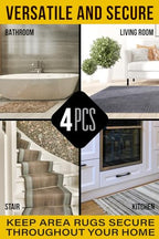 Anti Slip Rug Corner Grips - Four Pack - Quickly and Easily Secure Rugs and Runners to Laminate and Wooden Floors - by The Good Stuff - size: 2" x 3" (Square)