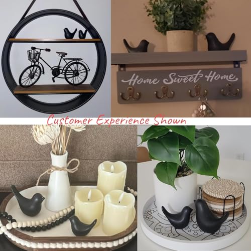 Notakia Small Birds Statues Home Decor Modern Style Decorative Ornaments for Living Room Decor, Bedroom, Office Desktop, Cabinets (Black 2Pcs Birds) - color: Black 2pcs Birds