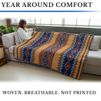 Pure Country Weavers Villas - Western Tapestry Throw Blanket Woven from Cotton - Made in The USA (72x54) - color: Villas
