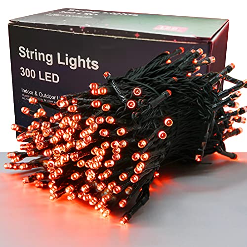 300 LED Halloween Lights, 98.5FT Halloween String Lights with 8 Lighting Modes, Waterproof & Connectable Mini Light, Plug in for Indoor Outdoor Holiday Christmas Party Bedroom Decorations (Orange) - color: Orange