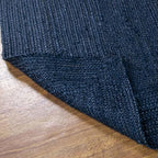 Super Area Rugs Farmhouse Jute Braided Rug - Reversible Natural Fiber- Eco Friendly Rug for Living Room - Kitchen - Dining Room Hand Woven, Navy, Half Circle 16" x 33" - color: Navy Blue, size: 1'4" x 2'9" (Semicircular)