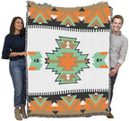 Pure Country Weavers Copper Cactus - Western Tapestry Throw Blanket Woven from Cotton - Made in The USA (72x54) - color: Copper Cactus