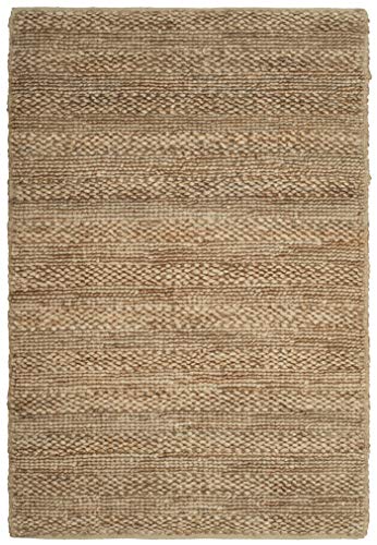 SAFAVIEH Natural Fiber Collection Accent Rug - 2'3" x 4', Natural, Handmade Jute, Braided Woven Design, Ideal for Entryway, Living Room, Bedroom (NF212A) - color: Natural, size: 2'3" x 4' (Rectangular)
