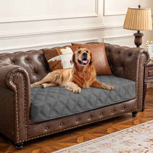 Ameritex Waterproof Dog Bed Cover Pet Blanket with Anti-Slip Back for Furniture Bed Couch Sofa - color: Darkgrey, size: 30x53 Inch (Pack of 1)