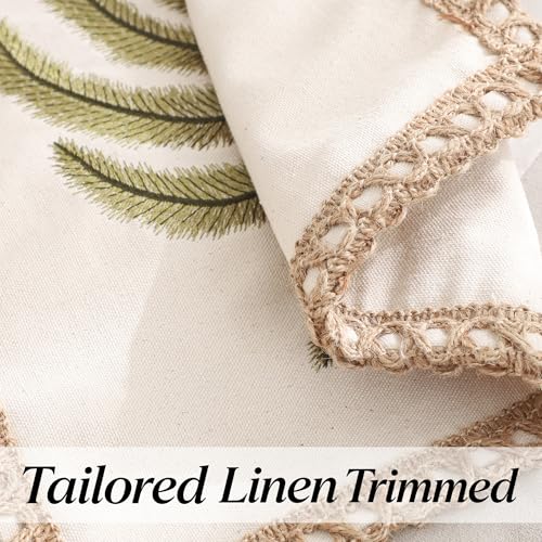 LUOYEHK Palm Tree Pillow Covers 18X18 Inch Set of 2 Tropical Plant Throw Pillow Covers with Jute Rope Summer Embroidered Pillowcase Square Decorative Cushion Covers for Couch Sofa Bed Home Decor - color: Green Palm Tree