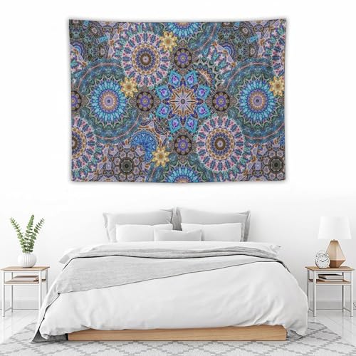 KANEPE Boho Floral Tapestry Beautiful Blue Hippie Popular Mandela Vintage Pattern Wall Hanging Tapestries Home Decor for Living Room Bedroom Apartments Farmhouse Dorm,40inx30in (102×76cm)【Small】 - color: Boho-20, size: 40Wx30L