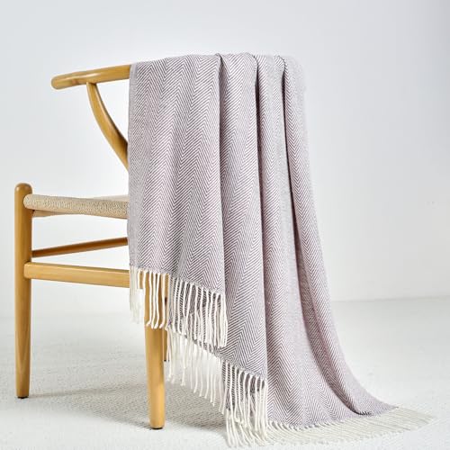 BOURINA Herringbone Throw Blanket,Soft Lightweight Cozy Throw for Bed Couch Decorative Blanket, Purple 50" x 60" - color: Purple, size: 50"x60"