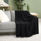 Utopia Bedding Knit Blanket Queen Size (90x90 Inches, Black) Soft Lightweight Jersey Breathable Sweatshirt Blanket for Bed,Couch & Sofa - color: Black, size: Queen