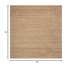 SAFAVIEH Natural Fiber Collection Area Rug - 6' Square, Natural, Handmade Farmhouse Jute, Ideal for High Traffic Areas in Living Room, Bedroom (NF870A) - size: 6' x 6' (Square)