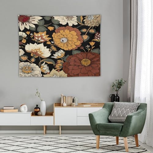 Boho Vintage Floral Tapestry Wall Hanging,Bohemian Blossom Tapestries, Multi Color Tapestry for Bedroom Home Hippie Wall Decor 40"x30" - color: Boho Floral-1, size: W40xL30in