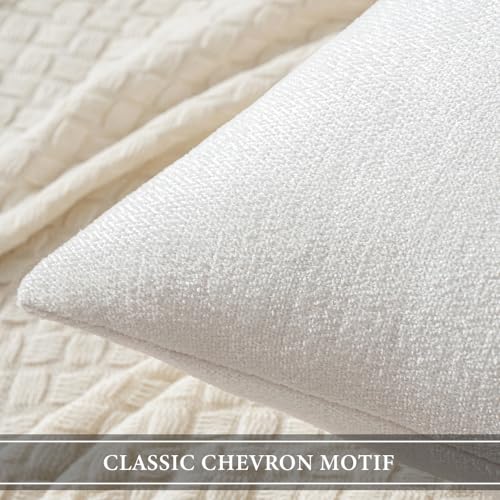 MIULEE Pack of 2 Pure White Decorative Pillow Covers 18x18 Inch Soft Chenille Couch Spring Throw Pillows Farmhouse Cushion Covers for Home Decor Sofa Bedroom Living Room - color: Pure White, size: 18" x 18" (Pack of 2)