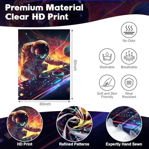NYZE Astronaut Space Tapestry for Bedroom, Glow in the Dark Room Decor Wall Tapestries, Cool Galaxy Planet Wall Hanging, Wall Hanging for Men Guys Gamer Room Dorm Living Room 60in×80in - color: Astronaut G, size: 60"L x 80"W