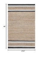 SAFAVIEH Natural Fiber Collection Accent Rug - 2'3" x 4', Natural & Black, Handmade Farmhouse Boho Coastal Rustic Jute, Ideal for High Traffic Areas in Entryway, Living Room, Bedroom (NF874B) - color: Natural/Black, size: 2'3" x 4' (Rectangular)