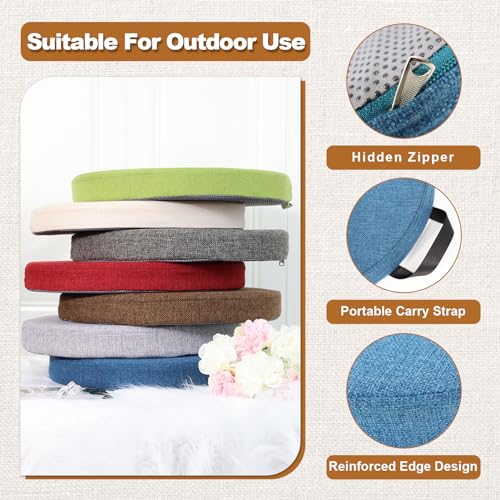 4PCS Floor Cushion | Floor Round Seat Cushions | 16''x2'' Chair Cushion with Removable Cover and Handle for Indoor Furniture (Indigo Blue) - color: Indigo Blue