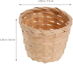 PRETYZOOM Mini Bamboo Storage Basket Woven Small Wicker Organizer for Succulent Plants Decorative Flower Container Portable Storage Basket for Home Party Use 3X3 Inches