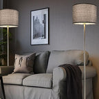 Gray Drum Lamp Shades Medium 13" Top x 13" Bottom x 10" High (Spider) Traditional Lampshades for Table Lamp & Bedside Lamp - Assembly Required - Modern Lamp Shade By GO&SO - color: Grey, size: 13*13*10 inch-1 Pack