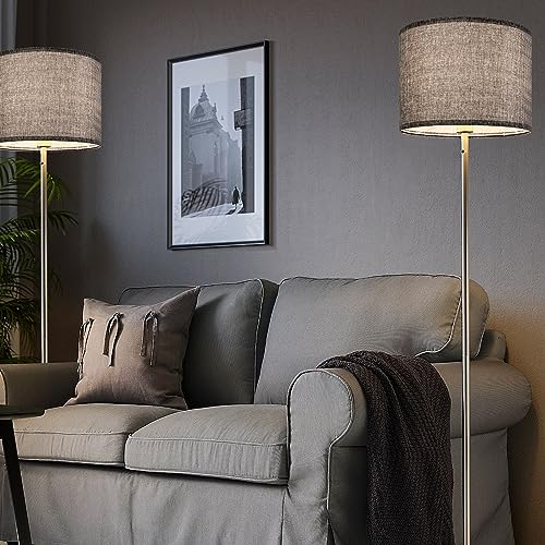 Gray Drum Lamp Shades Set of 2 Medium 13" Top x 13" Bottom x 10" High (Spider) Traditional Lampshades for Table Lamp & Bedside Lamp - Assembly Required - Modern Lamp Shade By GO&SO - color: Grey, size: 13*13*10 inch-2 Pack
