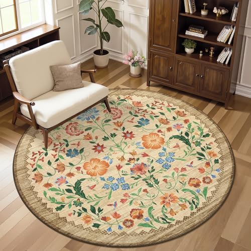 GarveeHome Area Rug for Living Room - color: C Brown, size: 4' (Round)