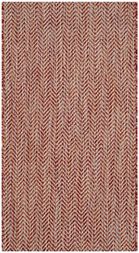 SAFAVIEH Outdoor Accent Rug 2'x3'7" - Courtyard Collection - Coastal Design, Red & Beige, Durable & Easy Cleaning, Ideal for Patio, Entryway, Mudroom, Backyard (CY8022-36521) - color: Red/Beige, size: 2' x 3'7" (Rectangular)
