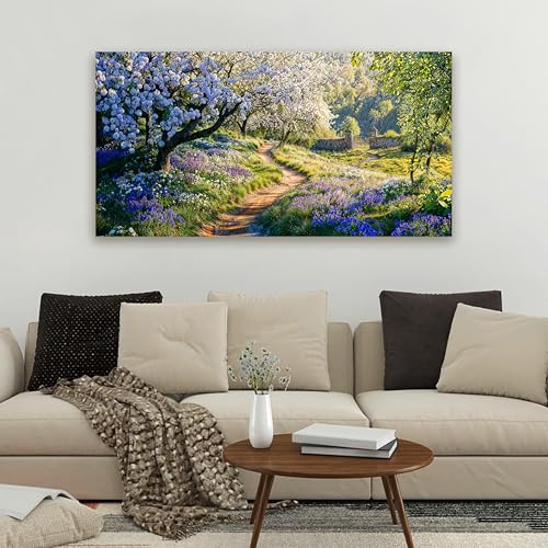 Canvas Wall Art Decor Modern Green Wall Art for Living Room Flower Tree Landscape Wall Art Prints Nature Trail Art Work for Wall Decor Artwork for Walls Kitchen Bedroom Office Decor 20" X 40" - color: XY-P, size: 40"L x 20"W