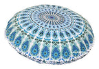 32" Peacock Mandala Bohemian Yoga Meditation Floor Pillow Cover Comfortable Home Car Bed Sofa Cushion Couch Seating Large Zipped Throw (32 inches, Turquoise) - color: Turquoise