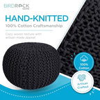 BIRDROCK HOME Round Pouf Ottoman Foot Rest - 18.5”x18.5”x15” Boho Compact Comfortable Soft Cotton Braided Foot Stool with Bean Bag Filling for Living Room, Bedroom, or Nursery (Charcoal Gray) - color: Charcoal Gray