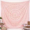 RAJRANG Rose Gold Elephant Mandala Tapestry For Bedroom Cotton Wall Hanging Aesthetic Hippie Bohemian Tapestries 50x60 Inch - color: Rose Gold, size: 59.8"L x 50"W