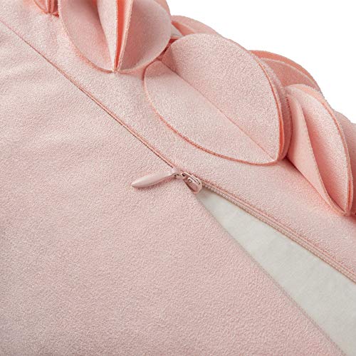 KINGROSE Handmade 3D Flower Soft Home Decorative Throw Pillow Case Rectangle Cushion Cover for Bed Living Room Sofa 12 x 20 Inches Solid Suede Pink - color: Pink - Solid Suede