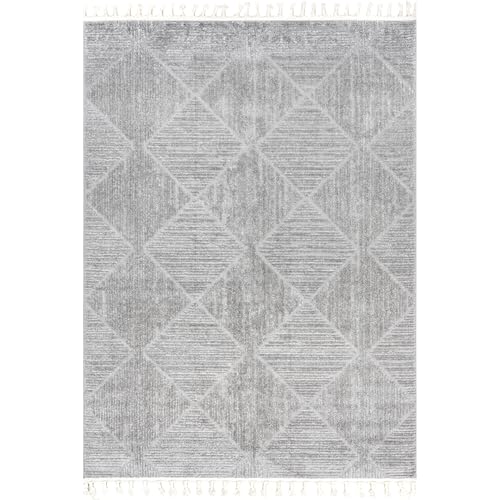 Nuloom Kerry Light Grey, 6' Square, Geometric, Soft and Cozy, High Traffic, Stain Resistant, Easy Clean, Durable Area Rug for Bedroom, Living Room, Dining Space, Den, Foyer, Entryway - color: Kerry Light Grey, size: 6' x 6' (Square)
