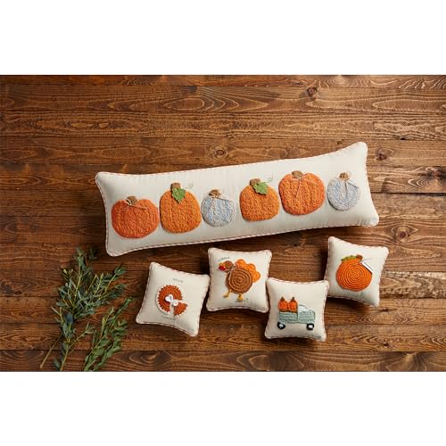Mud Pie Long Tufted Pumpkin Pillow; 11" x 35"