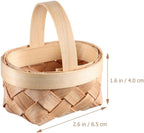 Gadpiparty 36pcs Mini Baskets Party Favor, Mini Woven Baskets With Handles, 4.72 Inch Small Tiny Wooden Candy for Weddings Holidays Easter Party Decor and Kids Crafts