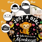 Cute Monkey Banana Blanket Cartoon Animal Pattern Monkeys Stuff Blankets and Throws Monkey Gifts for Girls Kids Women Adults 60"x50" - color: Monkey, size: 60"x50"