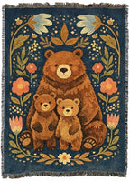 Pure Country Weavers Mama Bear and Cubs Folk Art Blanket - Gift Tapestry Throw Woven from Cotton - Made in The USA (60X80) - color: Mama Bear and Cubs Folk Art, size: 60x80