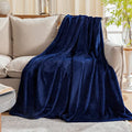 Fleece Plush Throw Blanket Navy Blue(50 by 60 Inches),Super Soft Fuzzy Cozy Flannel Blanket for Couch Sofa.Microfiber Blanket Lightweight - color: Navy Blue, size: Throw(50"×60")