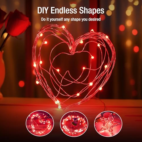 12 Pack Fairy Lights Battery Operated - 7ft 20 Led Twinkle Lights 3 Modes, Bulk Mini String Lights Waterproof for Mason Jars Vases DIY Party Wedding Decoration Christmas - Red - color: Red, size: 12 Pack