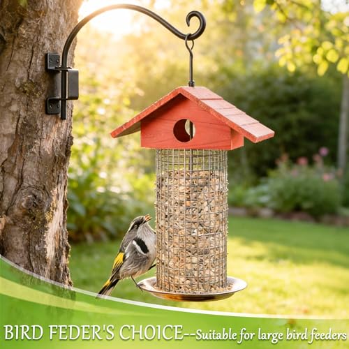 Lifyzoon Swivel Bird Feeder Hanger Hook: 12 Inch Swivel Hanging Plant Bracket, 50lbs Weight Capacity - Heavy Duty Outdoor Hooks for Hanging Bird Feeders, Flower Baskets, Lanterns, Wind Chimes - size: 12 Inch