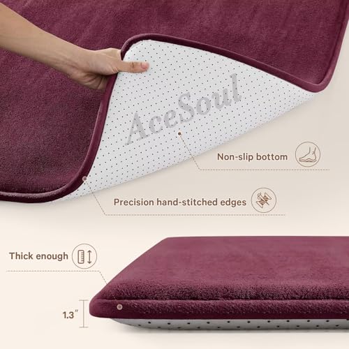Baby Play Mat for Floor,Ultra Thick Elastic Foam 50"x50" Playmat Tummy Time Muscle Crawling Exercise Activity Cushion Gym Mat Nursery Playroom Area Kids Rug for Babies, Toddlers,Infants,Burgundy - color: Burgundy, size: 50"x50"