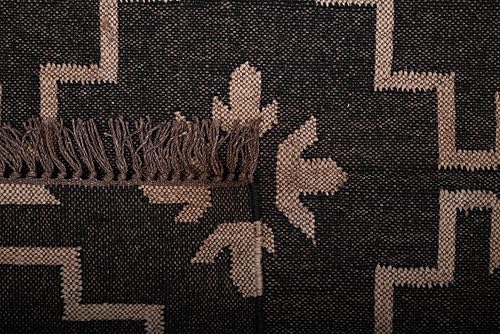 Natural Wool Jute Kilim Rug Farmhouse Handwoven Jute Runner Rug - Reversible Kilim Dhurrie, Rustic Decorative Area Rug for Natural Decorative Rug 3X5 - size: 3X5 FT