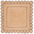 SAFAVIEH Natural Fiber Collection Area Rug - 6' Square, Natural & Grey, Handmade Jute, Ideal for Living Room, Bedroom, Dining Space (NFB125F) - color: Natural/Grey, size: 6' x 6' (Square)