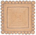 SAFAVIEH Natural Fiber Collection Area Rug - 6' Square, Natural & Grey, Handmade Jute, Ideal for Living Room, Bedroom, Dining Space (NFB125F) - color: Natural/Grey, size: 6' x 6' (Square)
