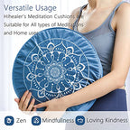 Hihealer Meditation Cushion, Traditional Tibetan Meditation Pillow Velvet Cover - Large Floor Cushion Seating for Adults - Yoga Buckwheat Bolster for Women、Moms - color: Restful Light Blues