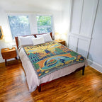 Pure Country Weavers Amsterdam Travel Blanket - Gift Tapestry Throw Woven from Cotton - Made in The USA (72x54) - color: Amsterdam Travel, size: 72x54