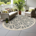 Rugshop Blue Contemporary Geometric Indoor/Outdoor Area Rug — Hose Washable for Living Room, Dining Room and Playroom, 8' Round - size: 8' x 8' (Rectangular)
