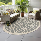 Rugshop Blue Contemporary Geometric Indoor/Outdoor Area Rug — Hose Washable for Living Room, Dining Room and Playroom, 8' Round - size: 8' x 8' (Rectangular)