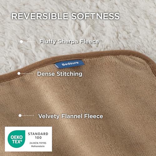 Bedsure Waterproof Dog Blankets for Small Dogs - Small Cat Blanket Washable for Couch Protection, Sherpa Fleece Puppy Blanket, Soft Plush Reversible Throw Furniture Protector, 25"X35", Camel - color: Camel, size: S(25x35")
