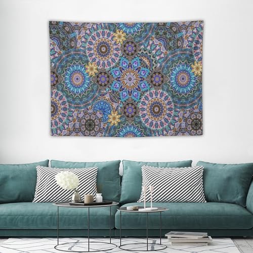KANEPE Boho Floral Tapestry Beautiful Blue Hippie Popular Mandela Vintage Pattern Wall Hanging Tapestries Home Decor for Living Room Bedroom Apartments Farmhouse Dorm,40inx30in (102×76cm)【Small】 - color: Boho-20, size: 40Wx30L